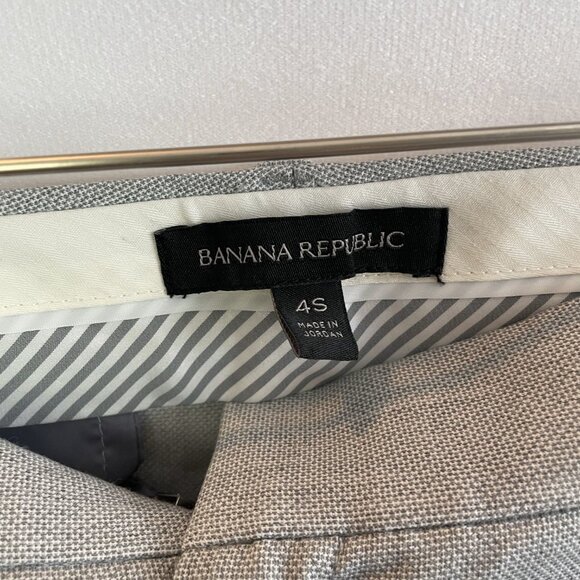 Banana Republic Logan Pants Light Gray Trousers Tailored Career Pants 4S - Picture 5 of 9